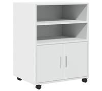 vidaXL Armoire à roulettes Blanc 60x48x81 cm Bois d’ingénierie, classeur, Armoire de classement pour Maison, classeur pour Bureau à Domicile