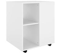 Vidaxl Armoire À Roulettes Blanc 60x53x72 Cm Bois D'Ingénierie