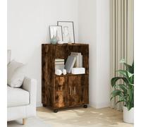 Vidaxl Armoire À Roulettes Chêne Fumé 55x40x91 Cm Bois D'ingénierie Marron
