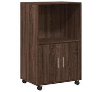 Vidaxl Armoire À Roulettes Chêne Marron 55x40x91 Cm Bois D'ingénierie Marron