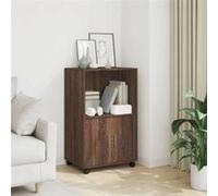 vidaXL Armoire à roulettes chêne marron 55x40x91 cm bois d'ingénierie, classeur, armoire de classement pour maison, classeur 853188 Marron G