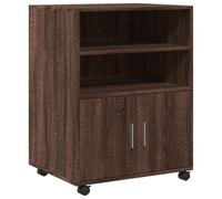 vidaXL Armoire à roulettes chêne marron 60x48x81 cm bois d'ingénierie