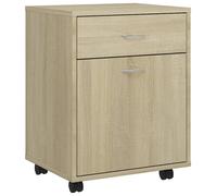 Vidaxl Armoire À Roulettes Chêne Sonoma 45x38x54 Cm Aggloméré Multicolore