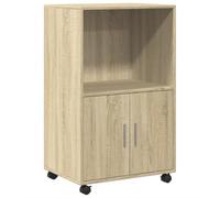Vidaxl Armoire À Roulettes Chêne Sonoma 55x40x91 Cm Bois D'ingénierie Marron