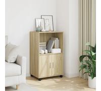 Vidaxl Armoire À Roulettes Chêne Sonoma 55x40x91 Cm Bois D'ingénierie Marron
