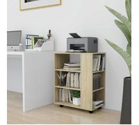 vidaXL Armoire à roulettes Chêne Sonoma 60x35x75 cm Aggloméré Brun
