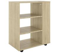 vidaXL Armoire à roulettes Meuble de rangement Chêne Sonoma 60x35x75 cm Aggloméré