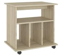 vidaXL Armoire à roulettes Meuble de Rangement Armoire de Bureau sur roulettes Fourniture de Bureau Intérieur Chêne Sonoma 60x45x60 cm Aggloméré