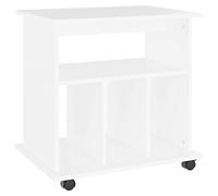 vidaXL Armoire à roulettes, Meuble de Rangement, Organisateur de Bureau Salle de Séjour Salon Maison Intérieur, Blanc Bois d'Ingénierie