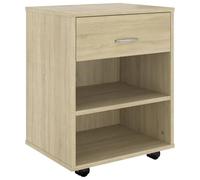 vidaXL Armoire à roulettes, Meuble de Rangement, Organisateur de Bureau Salle de Séjour Salon Maison Intérieur, Chêne Sonoma Bois d'Ingénierie