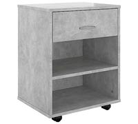 Vidaxl Armoire À Roulettes Gris Béton 46x36x59 Cm Bois D'ingénierie Gris