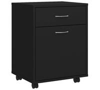 Vidaxl Armoire à Roulettes Noir 45x38x54 Cm Aggloméré
