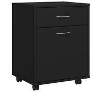 Vidaxl Armoire À Roulettes Noir 45x38x54 Cm Aggloméré Noir