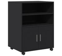 vidaXL Armoire à roulettes Noir 60x48x81 cm Bois d'ingénierie, classeur, Armoire de classement pour Maison, classeur pour Bureau à Domicile