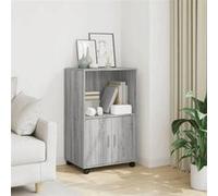 vidaXL Armoire à roulettes sonoma gris 55x40x91 cm bois d'ingénierie, classeur, armoire de classement pour maison, classeur 853187 Gris G