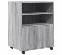 vidaXL Armoire à roulettes Sonoma gris - Bois d'ingénierie 60x48x81 cm pour maison et bureau