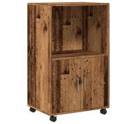 Vidaxl Armoire À Roulettes Vieux Bois 55x40x91 Cm Bois D'ingénierie Marron