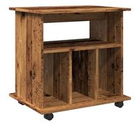 Vidaxl Armoire À Roulettes Vieux Bois 60x45x60 Cm Bois D'ingénierie Marron