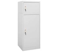 vidaXL Armoire à Selles Casier à Selles Armoire à Harnais Meuble de Rangement pour Equipement de Sport d'Équitation Gris Clair 53x53x140 cm Acier