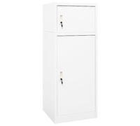vidaXL Armoire à Selles Casier à Selles Armoire à Harnais Meuble de Rangement pour Equipement de Sport d'Équitation Blanc 53x53x140 cm Acier