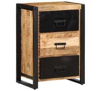 vidaXL Armoire à tiroir 50x35x70 cm Bois de manguier Massif Brut