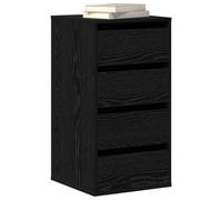 Commode moderne en bois d'ingénierie - vidaXL - 40x41x76 cm - Noir - Trois tiroirs - Finition mate - Design minimaliste