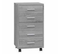 vidaXL Armoire à Tiroirs avec Roulettes Armoire de Rangement Organisateur Meuble de Bureau Chambre d'Enfant Intérieur Sonoma Gris Bois d'Ingénierie
