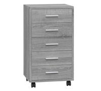 vidaXL Armoire à tiroirs Sonoma gris avec roulettes Bois d'ingénierie