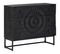 vidaXL Armoire à tiroirs avec tiroir Noir 75 x 30 x 65 cm, Salon, mobilier Durable et Comfy pour espaces Modernes, Parfait pour des soirées Chill et des rassemblements stylés