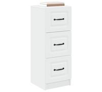 vidaXL Armoire à tiroirs Blanc 33 x 34,5 x 87 cm Bois d'ingénierie, Meuble de Rangement, Armoire rectangulaire avec tiroirs, Meuble Moderne pour la Maison, Gain de Place Fonctionnel