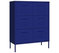 Armoire à tiroirs Bleu marine 80x35x101,5 cm Acier