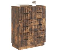 vidaXL Armoire à tiroirs Chêne fumé 66 x 34,5 x 87 cm, Unité de Rangement Moderne pour Le Salon, Grande étagère rectangulaire, Cabinet Polyvalent pour optimiser l'espace