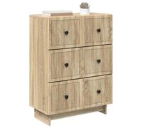 vidaXL Armoire à tiroirs Chêne Sonoma 66 x 34,5 x 90 cm, Meuble de Rangement pour Salon, Coffre Vintage, Organiser en Bois, unité compacte et élégante