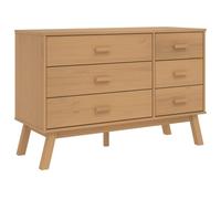 vidaXL Armoire à Tiroirs, Commode avec Pieds, Meuble de Rangement, Organisateur de Salon Salle de Séjour, Moderne, Marron Bois de Pin Solide