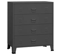 vidaXL Armoire à Tiroirs Industrielle Buffet Placard Meuble de Rangement Armoire de Rangement Salle de Séjour Maison Intérieur Anthracite 78x40x93 cm Métal