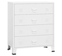vidaXL Armoire à Tiroirs Industrielle Buffet Placard Meuble de Rangement Armoire de Rangement Salle de Séjour Maison Intérieur Blanc 78x40x93 cm Métal