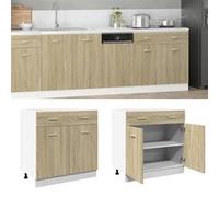 vidaXL Armoire à tiroirs inférieure "Lyon" Chêne Sonoma 80 x 46 x 81,5 cm Bois d'ingénierie 849615 Marron G