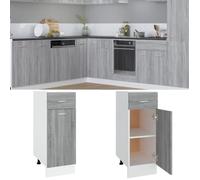 vidaXL Armoire à tiroirs inférieure ""Lyon"" Gris Sonoma 30 x 46 x 81,5 cm Bois d'ingénierie 815568