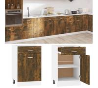 vidaXL Armoire à tiroirs ""Lyon"" Chêne fumé 50 x 46 x 81,5 cm Bois d'ingénierie 815573