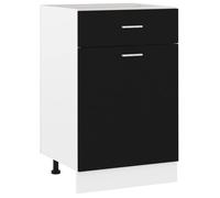 vidaXL Armoire à tiroirs "Lyon" Bois d'ingénierie Noir 50x46x81,5 cm