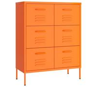 vidaXL Armoire à Tiroirs Meuble de Rangement Armoire de Rangement Buffet Salon Salle de Séjour Intérieur Orange 80x35x101,5 cm Acier