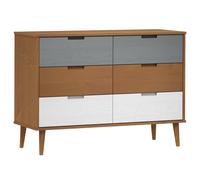 Vidaxl Commode Marron 113x40x80 Cm Bois De Pin Massif Marron