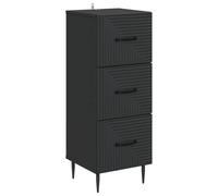 vidaXL Armoire à tiroirs Noir 33 x 34,5 x 89,5 cm Bois d'ingénierie