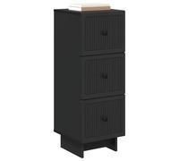 vidaXL Armoire à tiroirs Noir 33 x 34,5 x 90 cm Bois d'ingénierie, Cabinet Vintage, Meuble de Rangement rectangulaire, tiroir spacieux pour la Maison, Organisateur Polyvalent, Solution compacte