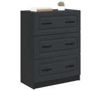 vidaXL Armoire à tiroirs Noir 66 x 34,5 x 87 cm Bois d'ingénierie, Cabinet rectangulaire Vintage, Espace de Rangement Pratique pour Le Salon, Touche déco stylée