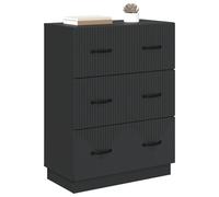 vidaXL Armoire à tiroirs Noir 66 x 34,5 x 87 cm Bois d'ingénierie, Unité de Rangement Moderne pour Le Salon, Grande étagère rectangulaire, Cabinet Polyvalent pour optimiser l'espace