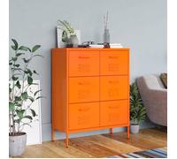 vidaXL Armoire à tiroirs Orange 80x35x101,5 cm Acier