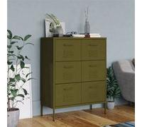 Armoire à tiroirs Vert olive 80x35x101,5 cm Acier336144