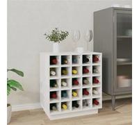 vidaXL Armoire à vin 55,5x34x61 cm en bois de pin massif Blanc