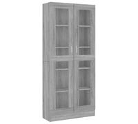 vidaXL Armoire à Vitrine Bibliothèque Support à Livres Meuble de Rangement Salle de Séjour Intérieur Sonoma Gris 82,5x30,5x185,5 cm Bois d'Ingénierie